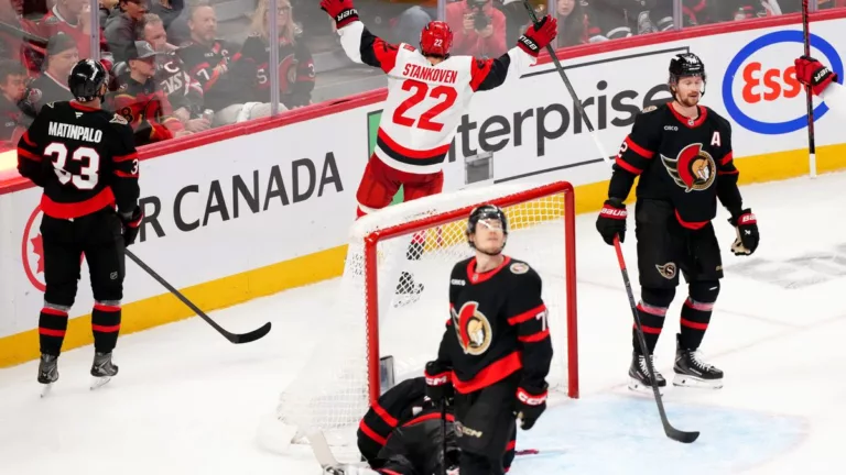NHL Play-Offs 2026: Carolina rekent af met Ottawa, Minnesota en Pittsburgh slaan terug