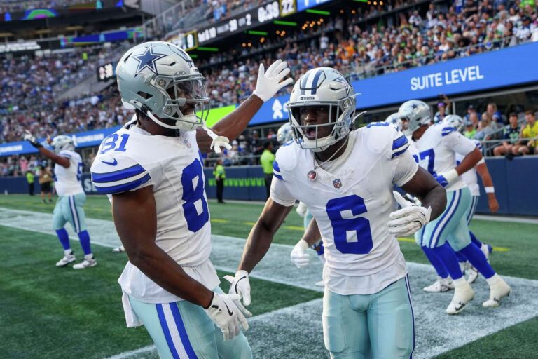 De Dallas Cowboys in het preseason tegen de Seahawks